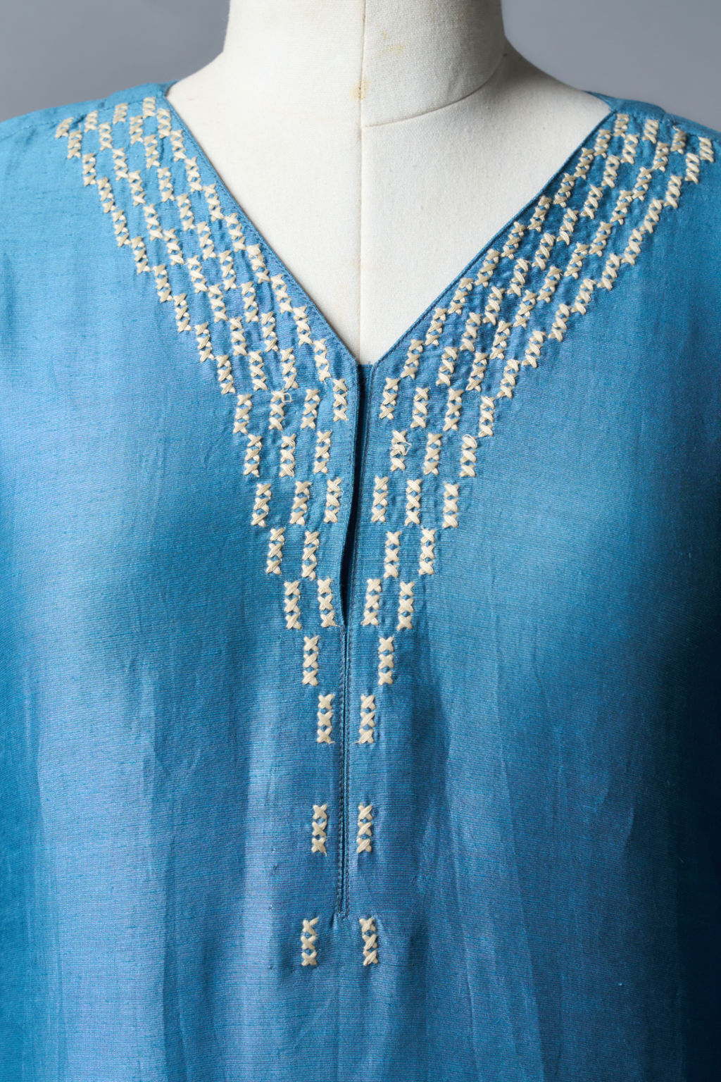 Blue Katha Linen Kurti