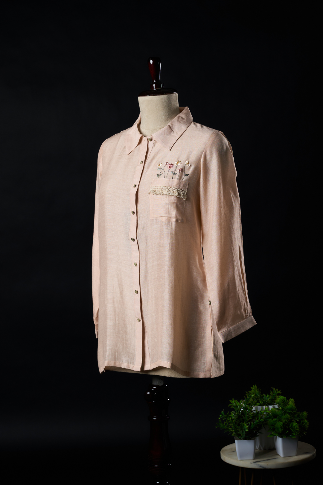 Bember Linen Peach Shirt