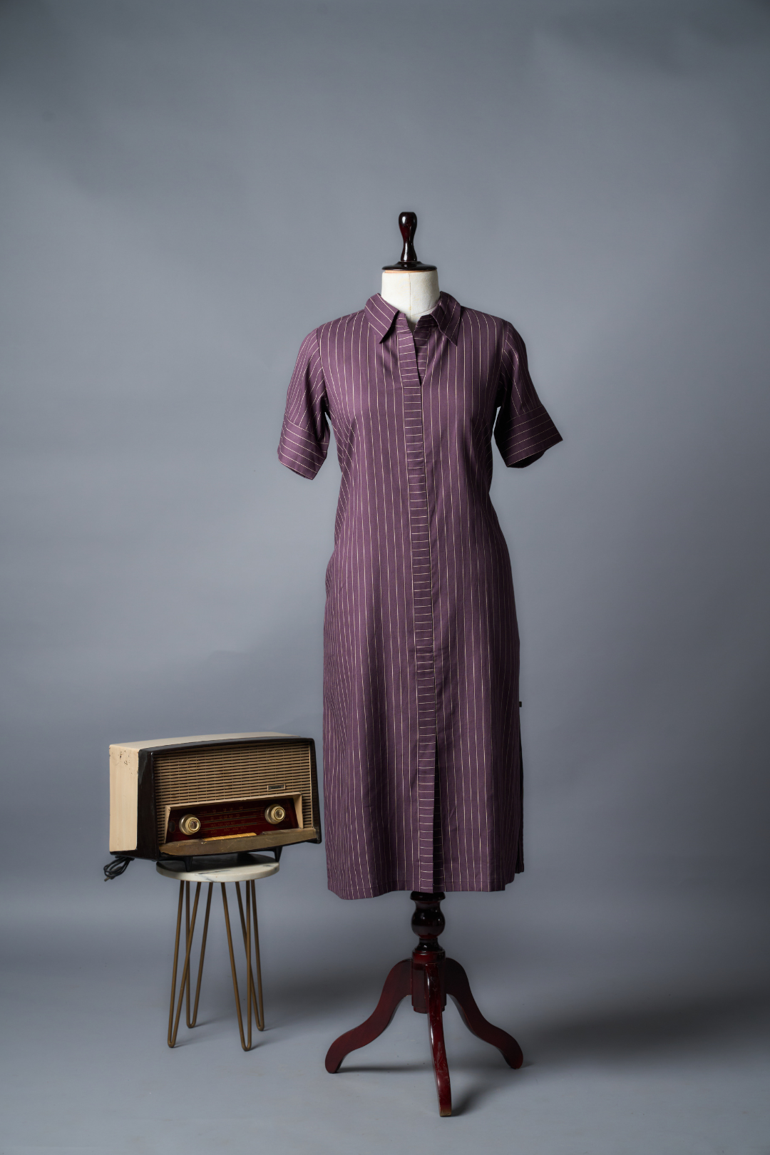 Lyo Silk Linen Wine One Piece