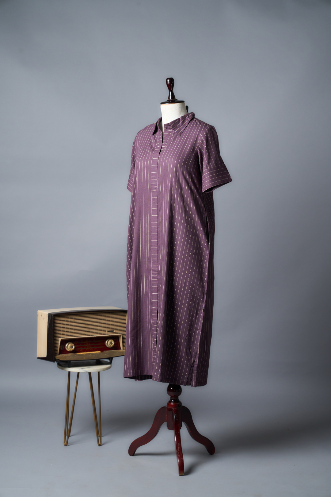 Lyo Silk Linen Wine One Piece